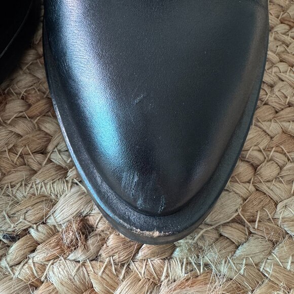 Black Leather Loafers with Silver Buckle - Picture 3 of 10